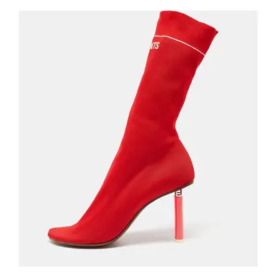 Vetements Red Knit Fabric Sock Boots Size