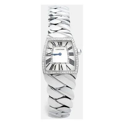 Cartier Silver Stainless Steel Diamond La Dona W660022I Women's Wristwatch