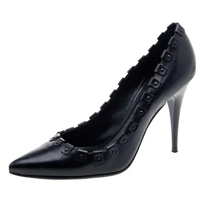 Burberry Black Leather Pointed Toe Pumps Size