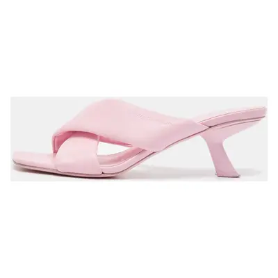 Salvatore Ferragamo Pink Leather Slide Sandals Size