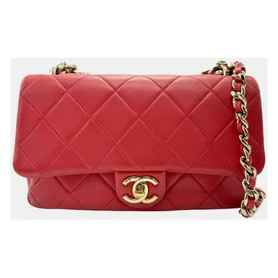 Chanel Pink Gold Leather Matelasse Shoulder Bag