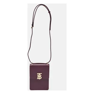 Burberry Plum Leather Robin Crossbody Bag