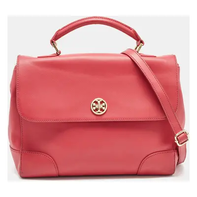 Tory Burch Pink Leather Robinson Top Handle Bag