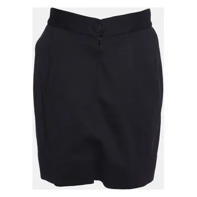 Moschino Couture Black Virgin Wool Mini Skirt