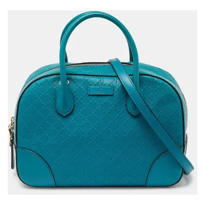 Gucci Turquoise Diamante Leather Small Satchel