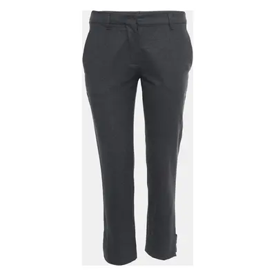 Miu Miu Grey Wool Regular Fit Cropped Pants