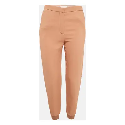 Chloe Light Brown Crepe Zip Detail Trackpants