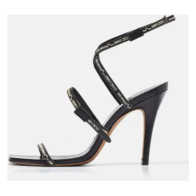 Jimmy Choo X Off-White Black Leather Jane Sandals Size