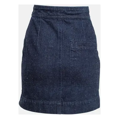 Isabel Marant Blue Denim Zip Front Mini Skirt