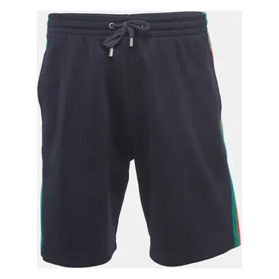 Gucci Navy Blue Side Stripe Technical Jersey Shorts