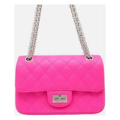 Chanel pink Leather 2.55 Chain Shoulder Bag Size Mini