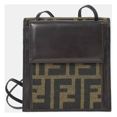 Fendi Brown Zucca Pattern Shoulder Wallet Bag