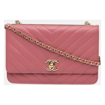 Chanel Chevron Quilted Lambskin Trendy CC Wallet on Chain