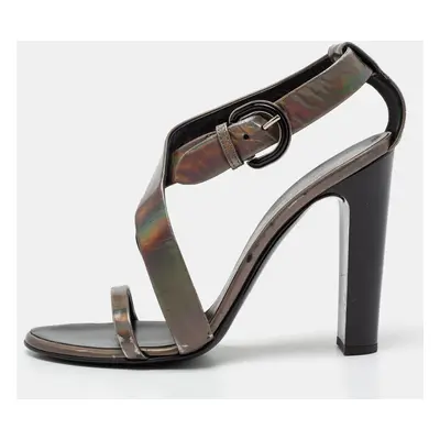 Proenza Schouler Metallic Patent Leather Iridescent Strappy Sandals Size 37.5