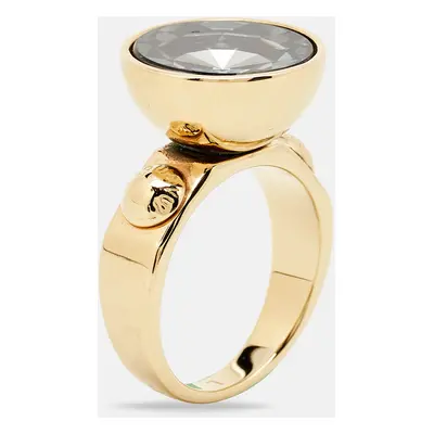 Louis Vuitton Crystals Gold Tone Ring Size