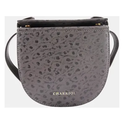 Charriol Grey Leather Passion Ostrich Crossbody