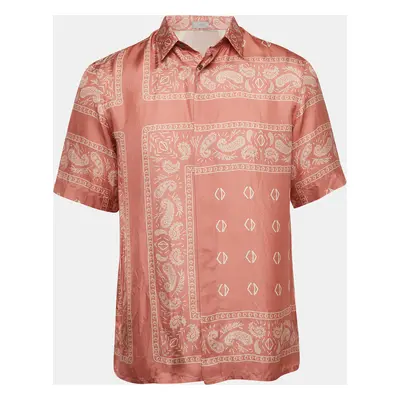 Dior Homme Pink Bandana Print Silk Shirt