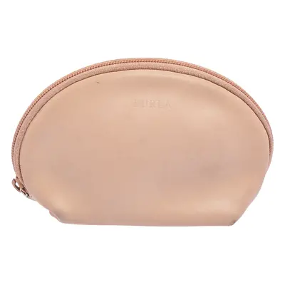 Furla Beige Leather Cosmetic Pouch