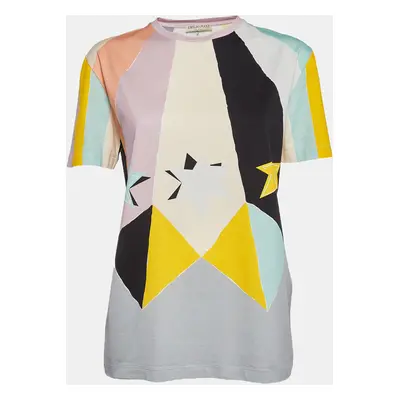 Emilio Pucci Multicolor Star & Stripe Print Cotton Knit T-Shirt