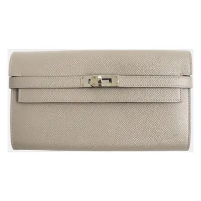 Hermes Kelly Wallet Epsom Leather Gris Asphalt Grey Leather