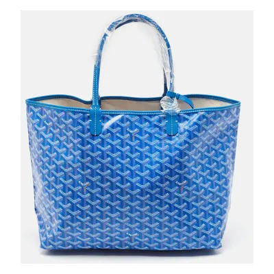 Goyard Blue Goyardine Coated Canvas and Leather Saint Louis PM Tote