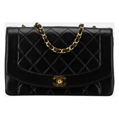 Chanel Black Medium Lambskin Diana Flap