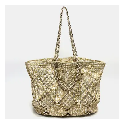 Chanel Raffia Beige Weaving Tote Bag