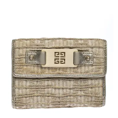 Givenchy Ivory Fabric Flap Compact Wallet