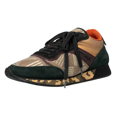 Etro Multicolor Suede And Brocade Fabric Low Top Sneakers Size