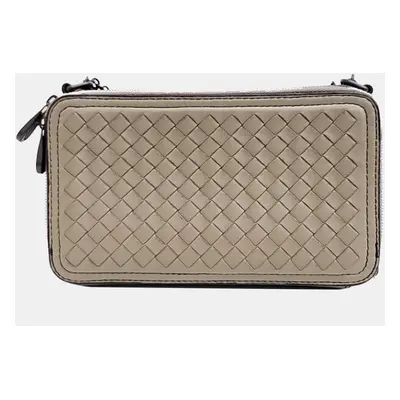 Bottega Veneta Beige Intrecciato Leather Shoulder Bag