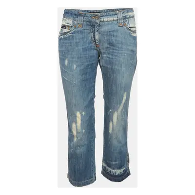 Dolce & Gabbana Blue Bleached Denim Skinny Jeans Waist 34"