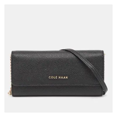 Cole Haan Black Leather Grand Series Wallet On Chain