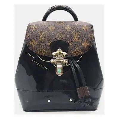 Louis Vuitton Brown/Black Vernis with Monogram Canvas Hot Springs Backpack