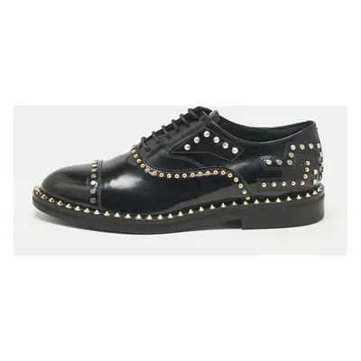 Zadig & Voltaire Black Leather Youth Clous Oxfords Size