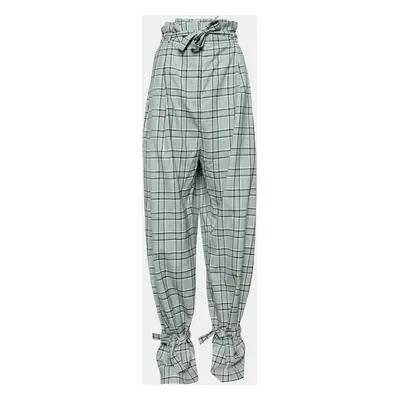 Zimmermann Grey Checkered Wool Paperbag Waist Trousers