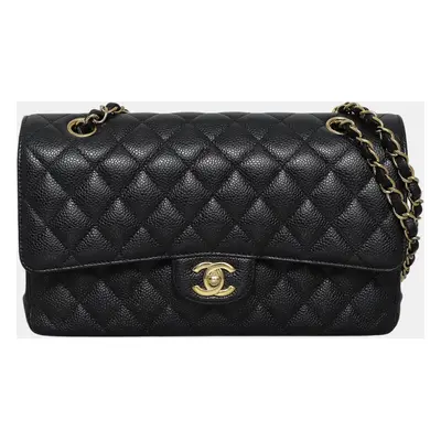 Chanel Black Caviar Leather Medium Classic Double Flap Bag