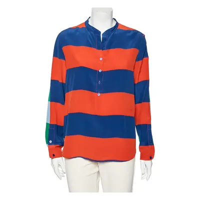 Stella McCartney Multicolored Striped Silk Button Front Shirt