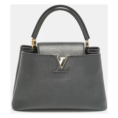 Louis Vuitton Black Leather Capucines PM Bag