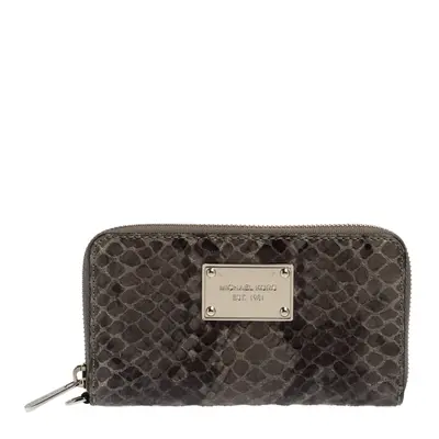 Michael Kors Grey Python Embossed Leather Multi Function Wristlet Phone Case