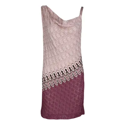 Missoni Multicolor Patterned Knit Draped Sleeveless Dress