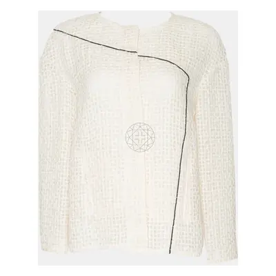 Chanel Cream Monochrome Mesh Jacket