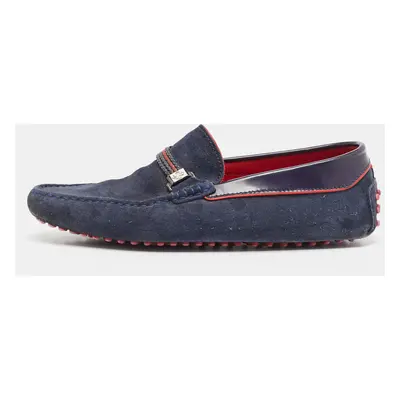 Tod's for Ferrari Navy Blue Suede Slip On Loafers Size 40.5