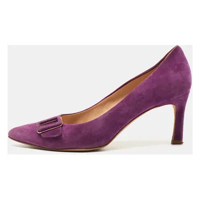 Tod's Purple Suede Buckle Pumps Size 39.5