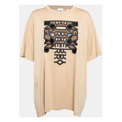 Burberry Beige Printed Cotton Knit Skylar T-Shirt