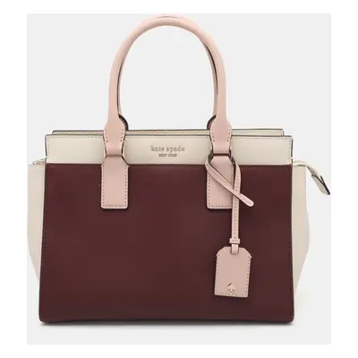 Kate Spade Burgundy/Cream Leather Cameron Street Satchel