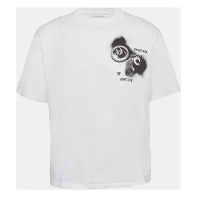 Prada White Printed Cotton T-Shirt