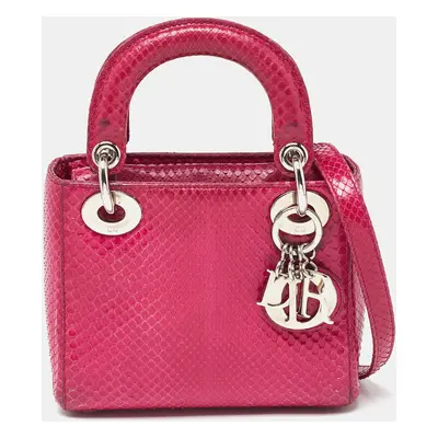 Dior Pink Python Mini Lady Dior Tote