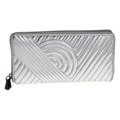 Reed Krakoff Silver Leather Zip Around Wallet