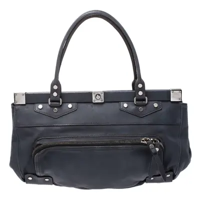 Lanvin Blue Leather Frame Satchel