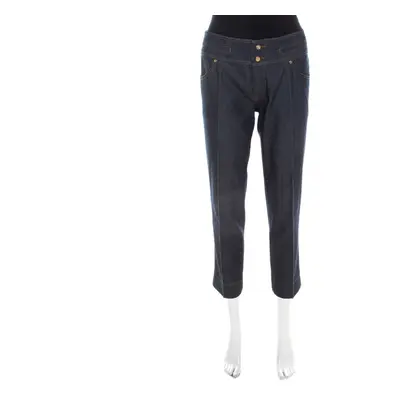 Roberto Cavalli Indigo Cotton Denim Cropped Jeans